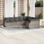 Set muebles jardín 9 pzas y cojines ratán sintético gris claro de , Conjuntos de jardín - Ref: Foro24-3254179, Precio: 707,85...