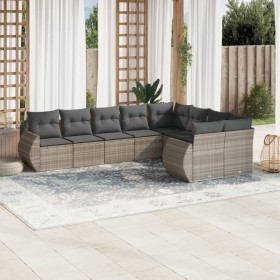 Garden furniture set 9 pieces and light gray synthetic rattan cushions by , Garden sets - Ref: Foro24-3254179, Price: 703,46 ...