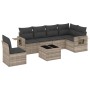 Garden sofa set 7 pieces with light gray PE rattan cushions by , Garden sets - Ref: Foro24-3252579, Price: 522,88 €, Discount: %