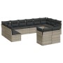 Garden sofa set 12 pieces and gray synthetic rattan cushions by , Garden sets - Ref: Foro24-3250271, Price: 892,00 €, Discoun...