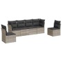 Garden sofa set 6 pieces and gray synthetic rattan cushions by , Garden sets - Ref: Foro24-3249211, Price: 447,46 €, Discount: %