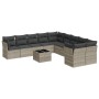 Garden sofa set 11 pieces and gray synthetic rattan cushions by , Garden sets - Ref: Foro24-3250091, Price: 821,63 €, Discoun...