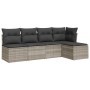 Garden sofa set and cushions 5 pieces light gray synthetic rattan by , Garden sets - Ref: Foro24-3249361, Price: 355,15 €, Di...