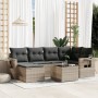 Garden sofa set 7 pieces with light gray PE rattan cushions by , Garden sets - Ref: Foro24-3252809, Price: 507,55 €, Discount: %