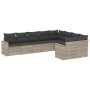 Set muebles jardín 9 pzas y cojines ratán sintético gris claro de , Sofás modulares de exterior - Ref: Foro24-3251779, Precio...