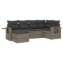 Garden sofa set 6 pieces and gray synthetic rattan cushions by , Garden sets - Ref: Foro24-3252799, Price: 453,94 €, Discount: %