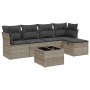 Garden sofa set 6 pieces and gray synthetic rattan cushions by , Garden sets - Ref: Foro24-3263148, Price: 424,07 €, Discount: %