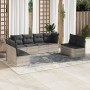 Garden sofa set 8 pieces and gray synthetic rattan cushions by , Garden sets - Ref: Foro24-3249291, Price: 592,96 €, Discount: %