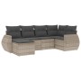 Garden sofa set 6 pieces and gray synthetic rattan cushions by , Modular outdoor sofas - Ref: Foro24-3221661, Price: 471,54 €...