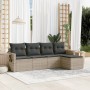 Gartensofa-Set und Kissen, 5-teilig, aus hellem grauem Kunststoff-Rattan. von , Gartensets - Ref: Foro24-3220091, Preis: 351,...