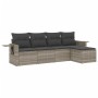 Gartensofa-Set und Kissen, 5-teilig, aus hellem grauem Kunststoff-Rattan. von , Gartensets - Ref: Foro24-3220091, Preis: 351,...