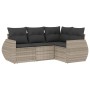 Garden sofa set 4 pieces with gray synthetic rattan cushions by , Garden sets - Ref: Foro24-3221311, Price: 345,90 €, Discoun...