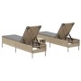 Set of 3-piece synthetic rattan sun loungers with beige cushions by , Loungers - Ref: Foro24-3284266, Price: 304,23 €, Discou...