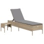 Set of 3-piece synthetic rattan sun loungers with beige cushions by , Loungers - Ref: Foro24-3284266, Price: 304,23 €, Discou...