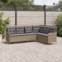 L-förmiges Gartensofa mit beigen Kissen aus synthetischem Rattan. von , Outdoor-Sofas - Ref: Foro24-369003, Preis: 348,48 €, ...