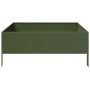 Olive green steel flowerbed 100x100x25 cm by , Pots and planters - Ref: Foro24-851034, Price: 70,81 €, Discount: %