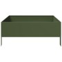 Arriate de acero verde oliva 100x100x25 cm de , Maceteros y jardineras - Ref: Foro24-851034, Precio: 70,99 €, Descuento: %