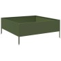 Arriate de acero verde oliva 100x100x25 cm de , Maceteros y jardineras - Ref: Foro24-851034, Precio: 70,99 €, Descuento: %