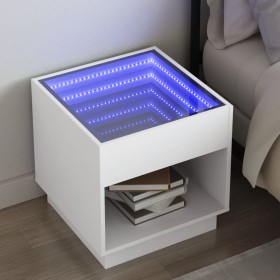 Bedside table with Infinity LED white 50x50x50 cm by , Nightstands - Ref: Foro24-3284084, Price: 106,48 €, Discount: %