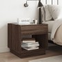 Bedside table with Infinity LED brown oak 50x50x50 cm by , Nightstands - Ref: Foro24-3284090, Price: 106,48 €, Discount: %