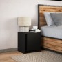 Black engineered wood bedside table with LED lights by , Nightstands - Ref: Foro24-852049, Price: 57,99 €, Discount: %