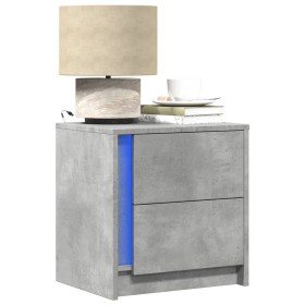 Bedside table with 2 LED lights, made of gray concrete engineered wood. by , Nightstands - Ref: Foro24-852054, Price: 100,99 ...