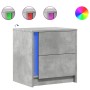 Bedside table with 2 LED lights, made of gray concrete engineered wood. by , Nightstands - Ref: Foro24-852054, Price: 99,80 €...