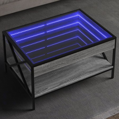 Mesa de centro con Infinity LED gris Sonoma 70x50x38 cm de , Mesas de centro - Ref: Foro24-847705, Precio: 108,99 €, Descuent...