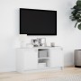 TV stand with LED lights, engineered wood, white, 100x34x50 cm by , TV Furniture - Ref: Foro24-852187, Price: 82,90 €, Discou...