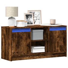 LED TV stand in smoked oak engineered wood 100x34x50 cm by , TV Furniture - Ref: Foro24-852191, Price: 80,27 €, Discount: %