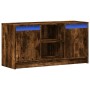 LED TV stand in smoked oak engineered wood 100x34x50 cm by , TV Furniture - Ref: Foro24-852191, Price: 80,37 €, Discount: %