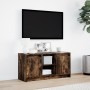 LED TV stand in smoked oak engineered wood 100x34x50 cm by , TV Furniture - Ref: Foro24-852191, Price: 80,37 €, Discount: %