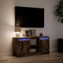 LED TV stand in smoked oak engineered wood 100x34x50 cm by , TV Furniture - Ref: Foro24-852191, Price: 80,37 €, Discount: %