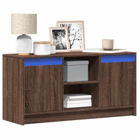 LED TV stand in brown oak engineered wood, 100x34x50 cm by , TV Furniture - Ref: Foro24-852193, Price: 82,80 €, Discount: %