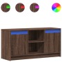 Mueble de TV LED madera ingeniería marrón roble 100x34x50 cm de , Muebles TV - Ref: Foro24-852193, Precio: 82,80 €, Descuento: %