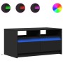 Mesa de centro con luces LED madera de ingeniería negra de , Mesas de centro - Ref: Foro24-851992, Precio: 108,19 €, Descuent...