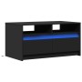 Mesa de centro con luces LED madera de ingeniería negra de , Mesas de centro - Ref: Foro24-851992, Precio: 108,19 €, Descuent...