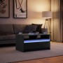 Mesa de centro con luces LED madera de ingeniería negra de , Mesas de centro - Ref: Foro24-851992, Precio: 108,19 €, Descuent...