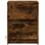 Bedside table with 2 LED lights, engineered wood, smoked oak. by , Nightstands - Ref: Foro24-852042, Price: 97,05 €, Discount: %