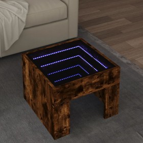 Coffee table with Infinity LED smoked oak 40x40x30 cm by , Coffee table - Ref: Foro24-847599, Price: 68,99 €, Discount: %