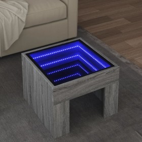 Coffee table with Infinity LED gray Sonoma 40x40x30 cm by , Coffee table - Ref: Foro24-847600, Price: 71,99 €, Discount: %