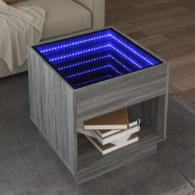 Coffee table with Infinity LED gray Sonoma 50x50x50 cm by , Coffee table - Ref: Foro24-847656, Price: 106,99 €, Discount: %