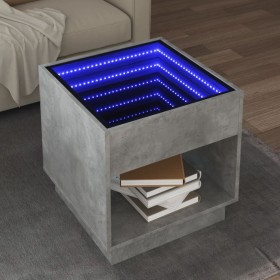 Mesa de centro con Infinity LED gris hormigón 50x50x50 cm de , Mesas de centro - Ref: Foro24-847654, Precio: 102,99 €, Descue...