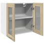 Hängeschrank aus Spanplatte mit Sonoma-Eiche-Glasfront 60x31x60 cm. von , Küchenschränke - Ref: Foro24-849632, Preis: 58,35 €...