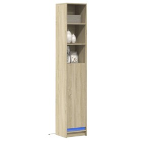 Aparador con LED madera ingeniería roble Sonoma 36x32,5x200 cm de , Aparadores - Ref: Foro24-852126, Precio: 93,27 €, Descuen...