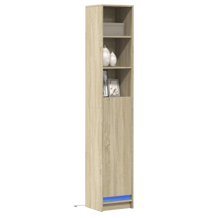 Aparador con LED madera ingeniería roble Sonoma 36x32,5x200 cm de , Aparadores - Ref: Foro24-852126, Precio: 92,99 €, Descuen...