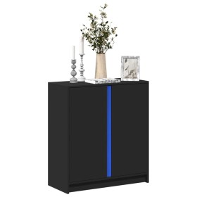 Sideboard with LED lights, engineered wood, black, 77x34x85 cm by , Sideboards - Ref: Foro24-852132, Price: 88,99 €, Discount: %