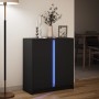 Sideboard with LED lights, engineered wood, black, 77x34x85 cm by , Sideboards - Ref: Foro24-852132, Price: 89,30 €, Discount: %