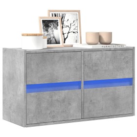 Wall-mounted TV stand with LED lights in concrete gray, 80x31x45 cm. by , TV Furniture - Ref: Foro24-852288, Price: 79,93 €, ...