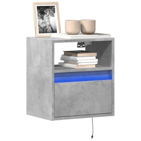 Wall-mounted TV stand with LED lights in concrete gray, 41x31x45 cm. by , TV Furniture - Ref: Foro24-852319, Price: 55,99 €, ...